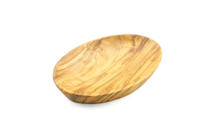 Oval bowl with olive picker set handmade of olive wood