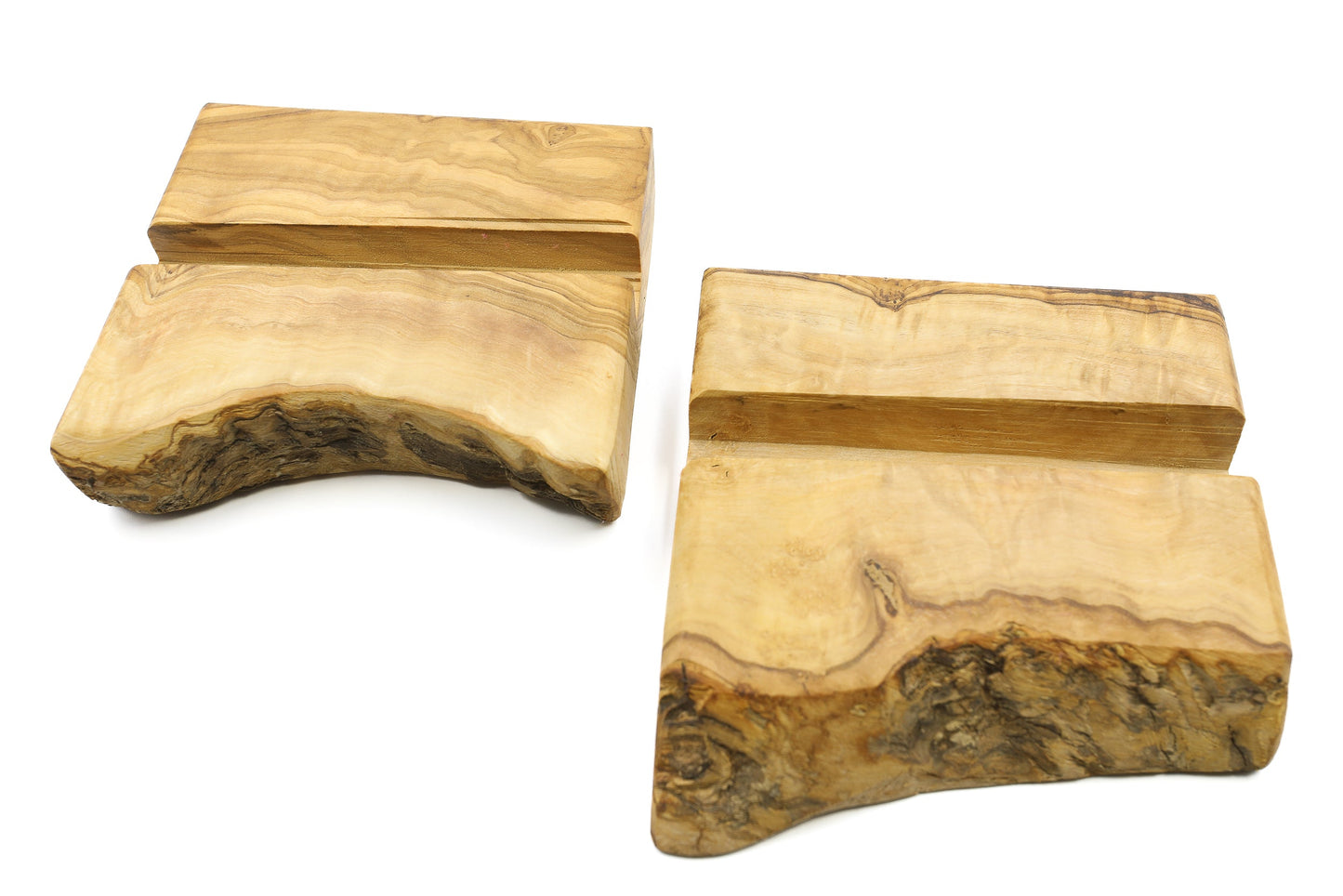 Olive wood mobile phone holder