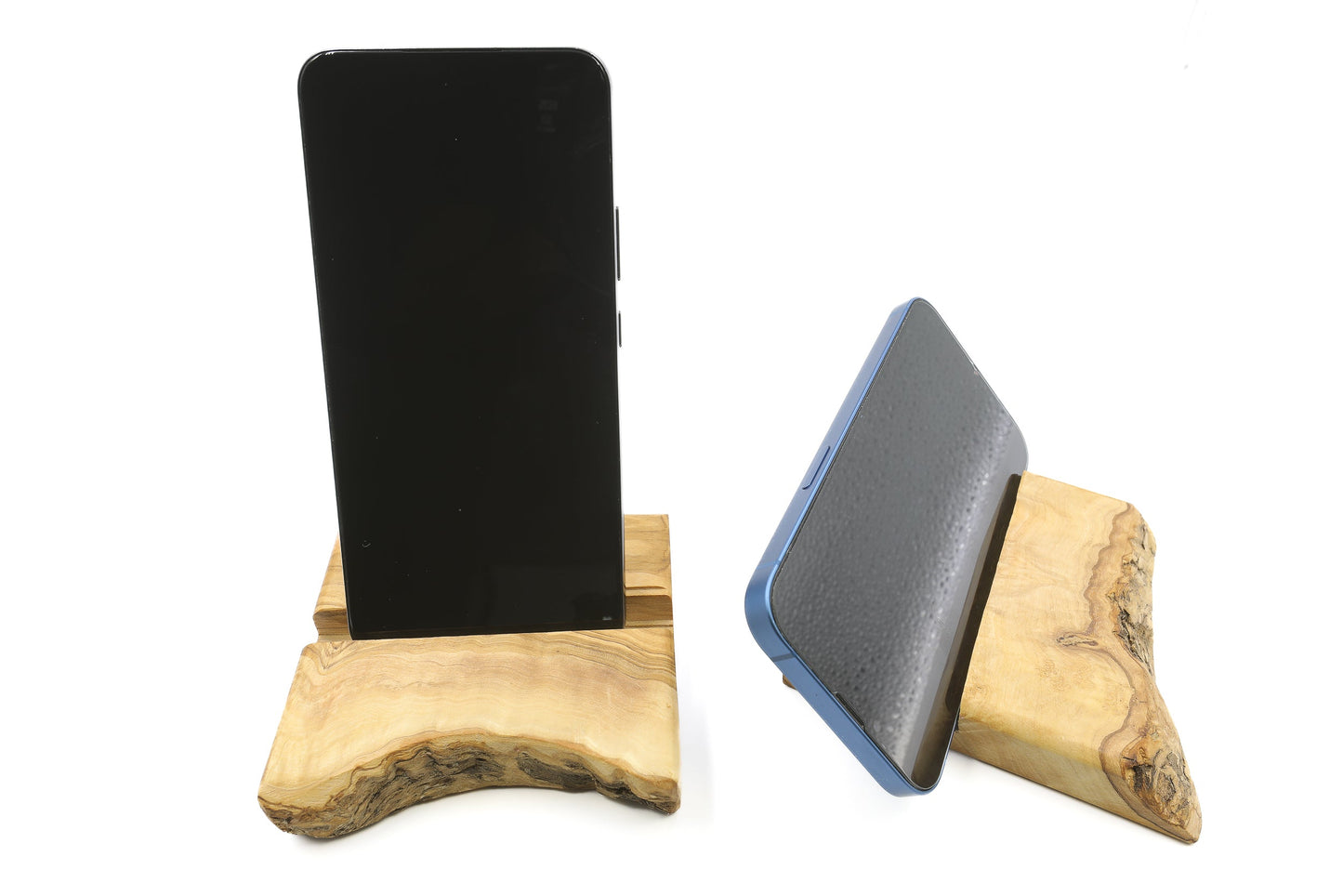 Olive wood mobile phone holder