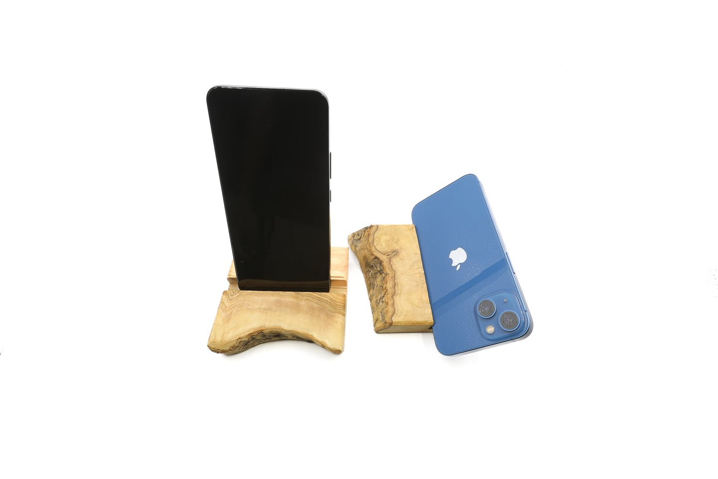 Olive wood mobile phone holder