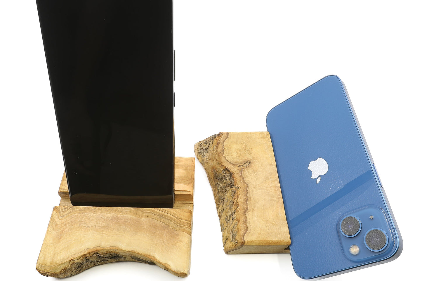 Olive wood mobile phone holder