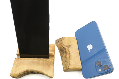 Olive wood mobile phone holder