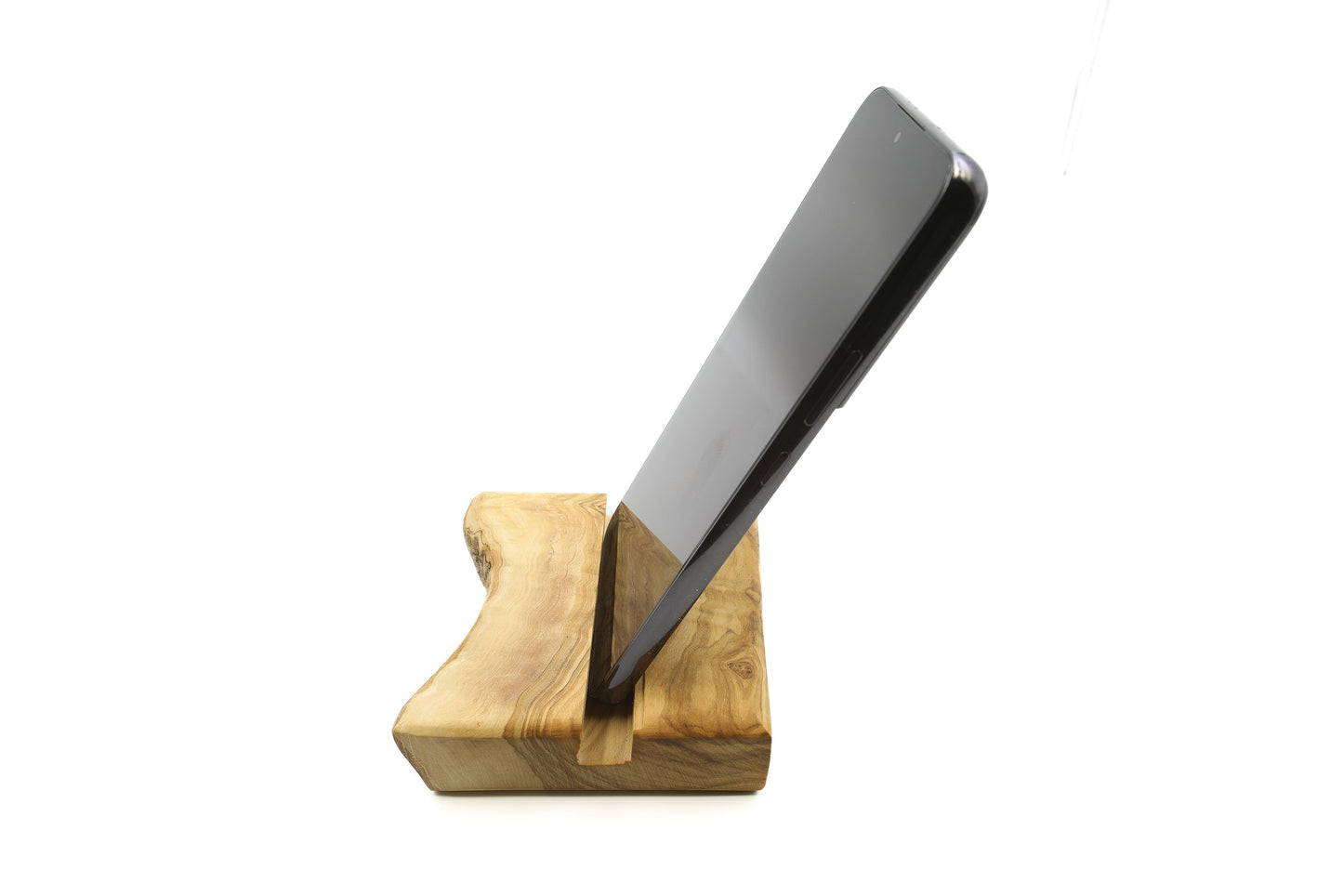 Olive wood mobile phone holder
