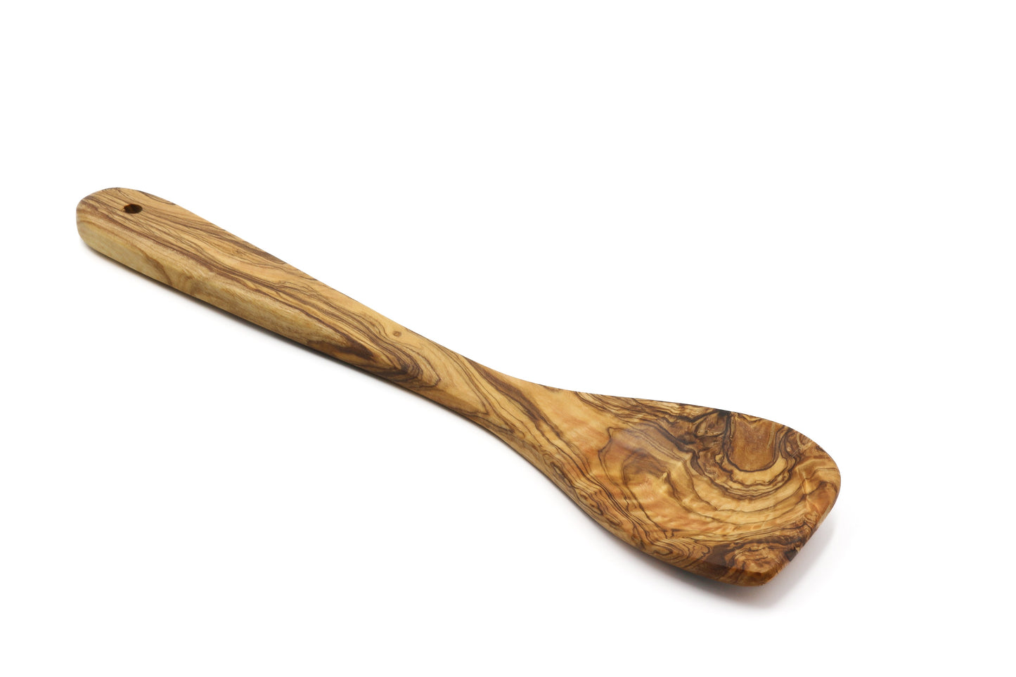 Olive wood pointed stirring, cooking, and baking spoon