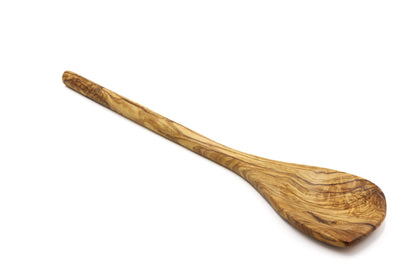 Olive wood pointed stirring, cooking, and baking spoon