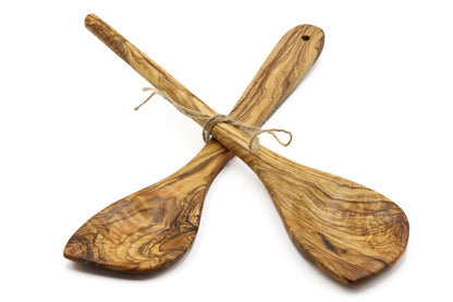 Olive wood pointed stirring, cooking, and baking spoon