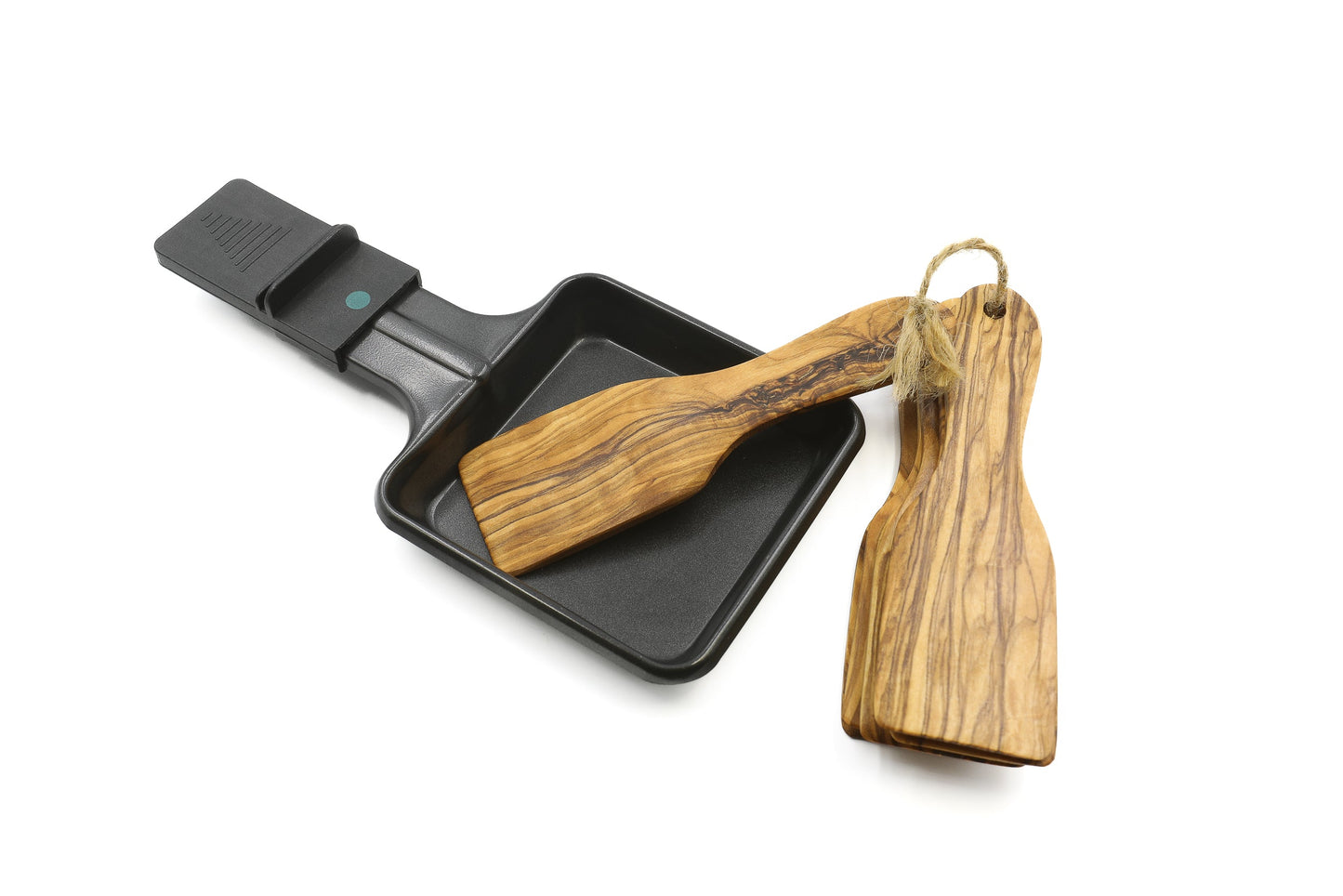 Olive wood spatulas for raclette, set of 6