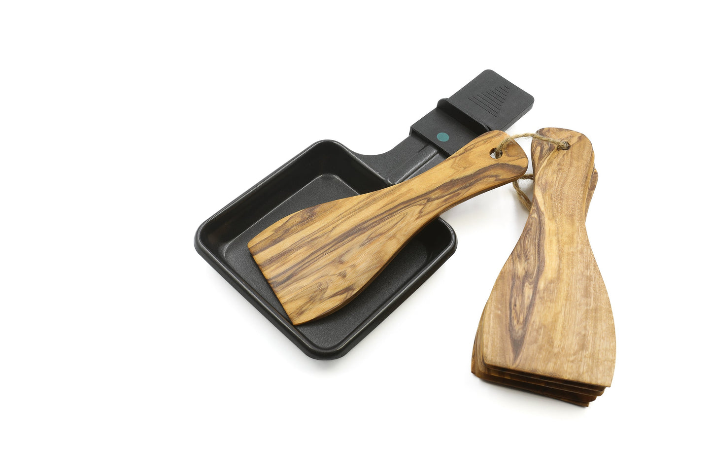 Olive wood spatulas for raclette, set of 6