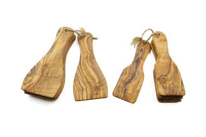 Olive wood spatulas for raclette, set of 6