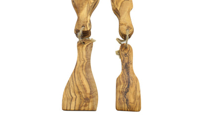 Olive wood spatulas for raclette, set of 6