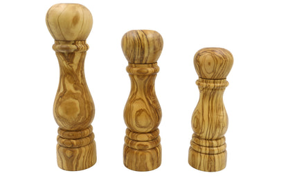 Olive wood salt and pepper mills, spices grinders, ceramic mechanism