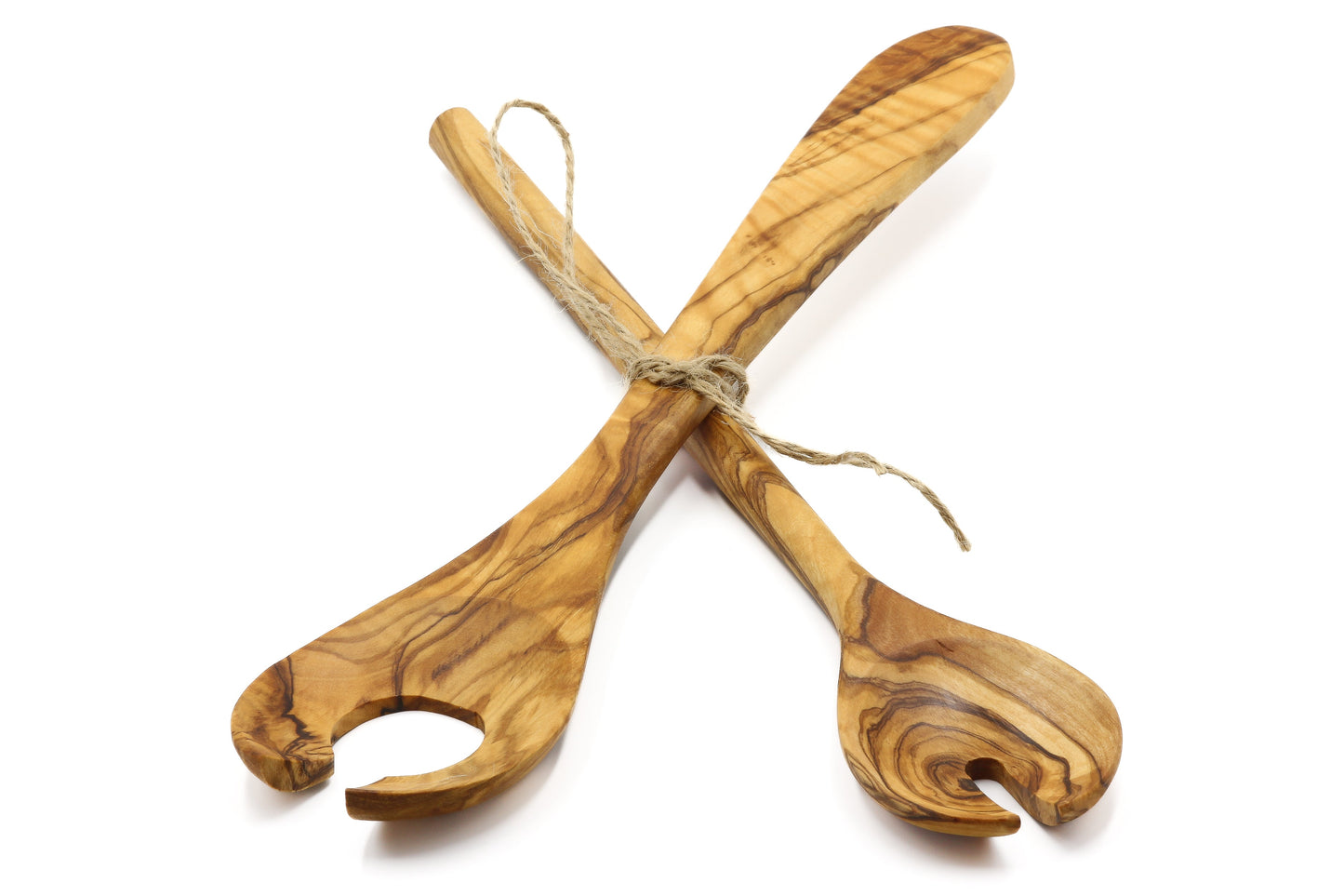 Olive wood scandia style salad serving fork
