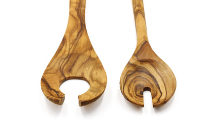 Olive wood scandia style salad serving fork