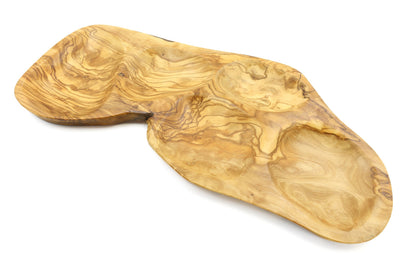 Irregular shape olive wood appetizer tray, sectional tray