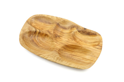 Irregular shape olive wood appetizer tray, sectional tray