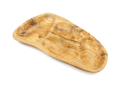 Irregular shape olive wood appetizer tray, sectional tray