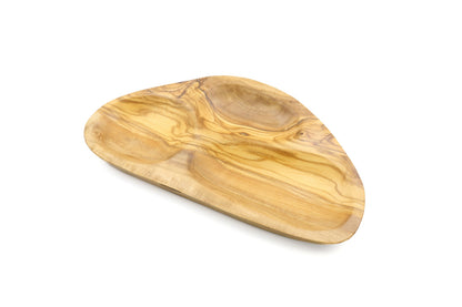 Irregular shape olive wood appetizer tray, sectional tray