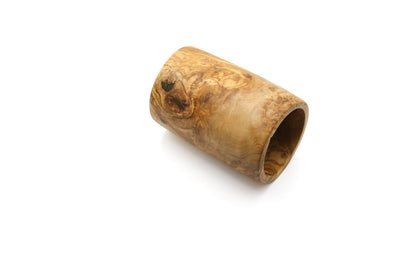 Olive wood utensil holder, vintage counter organizer