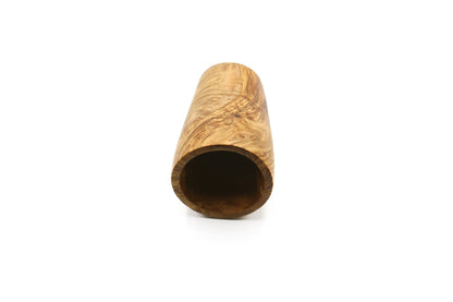 Olive wood utensil holder, vintage counter organizer