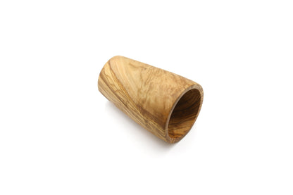 Olive wood utensil holder, vintage counter organizer