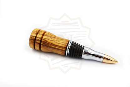 Unique olive wood bottle stopper
