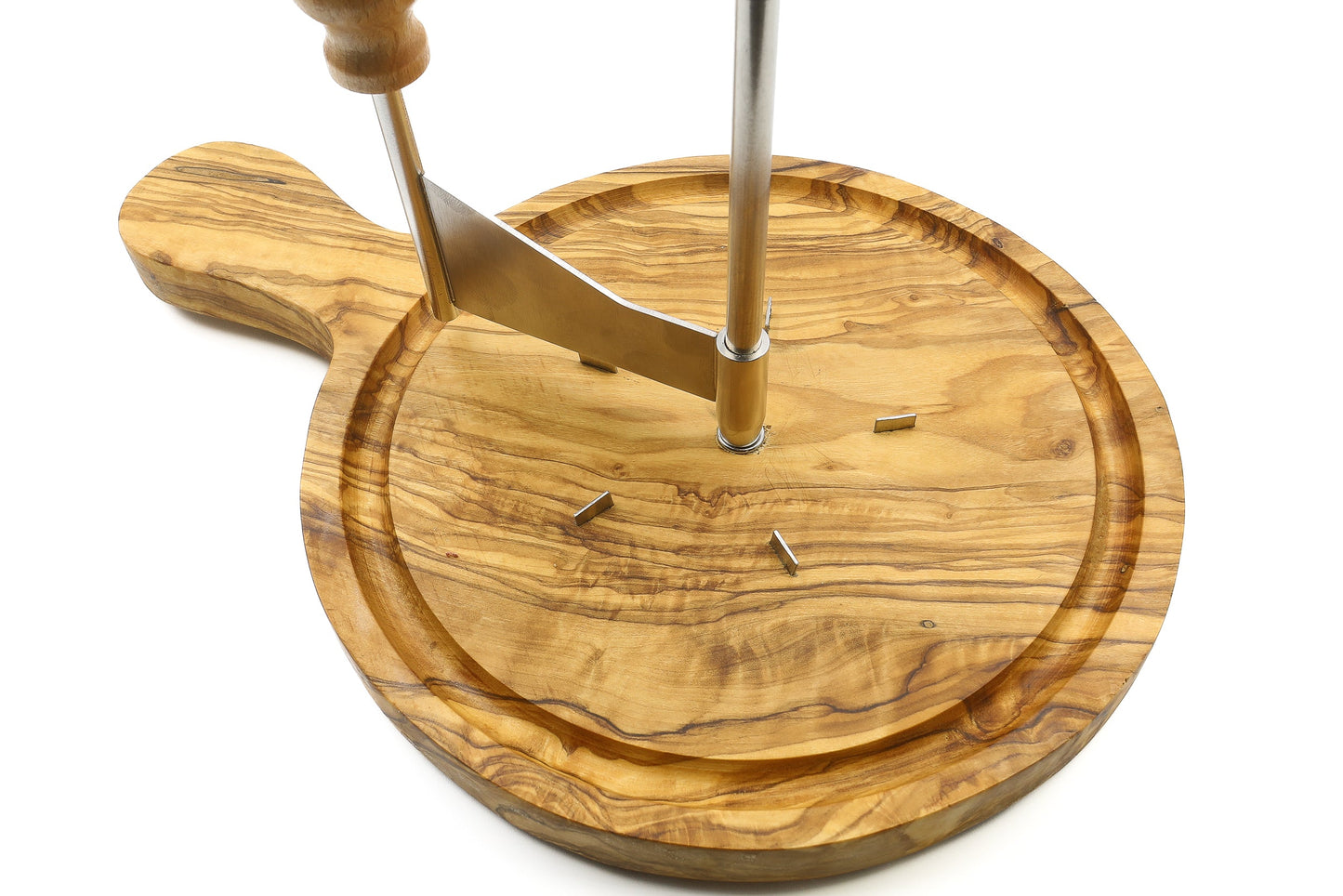 Deluxe olive wood Swiss cheese curler, cheese shaver for Tête de Moine