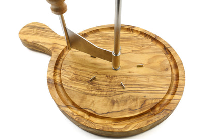 Deluxe olive wood Swiss cheese curler, cheese shaver for Tête de Moine