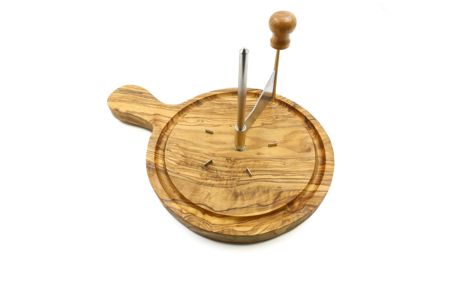 Deluxe olive wood Swiss cheese curler, cheese shaver for Tête de Moine