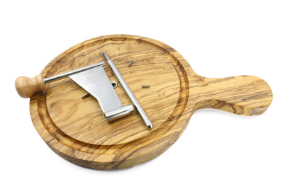 Deluxe olive wood Swiss cheese curler, cheese shaver for Tête de Moine