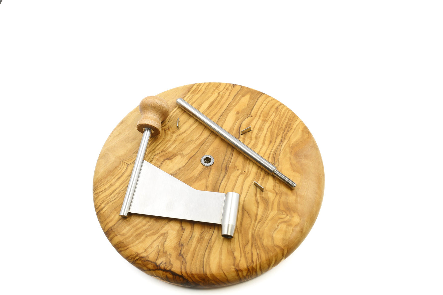 Deluxe olive wood Swiss cheese curler, cheese shaver for Tête de Moine