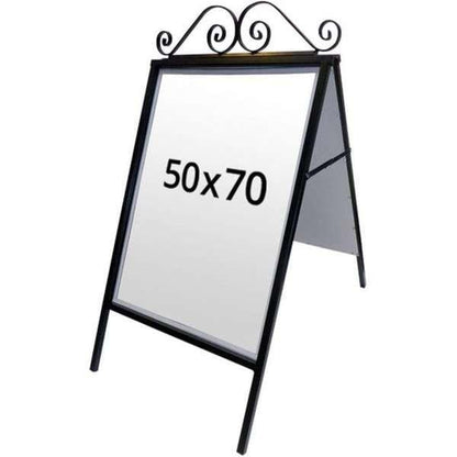 Kundenstopper Antik aus Stahl mit Schmiedeeisen, B2, Schwarz, Outdoor