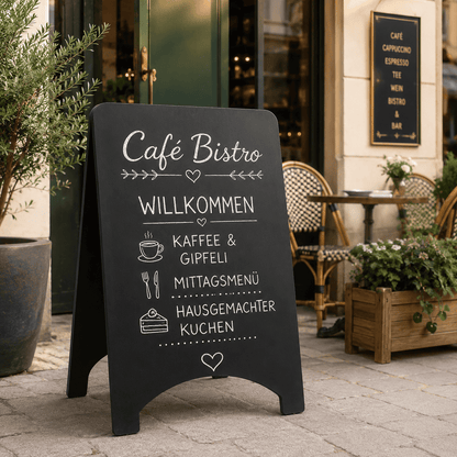 Magnetischer Holz-Kundenstopper 90x60 cm – Outdoor Schwarz