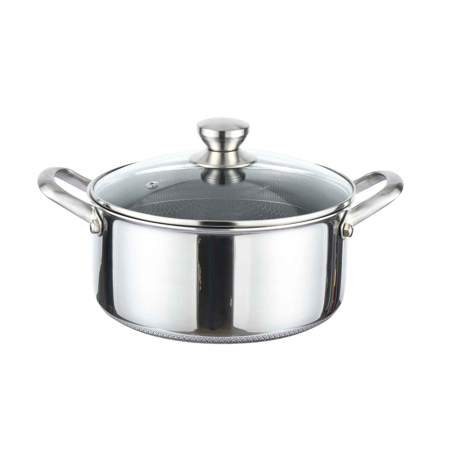 pnc24-Massiv Edelstahl Wabenstruktur Kochtopf Induktion Ø24cm Topf Rostfrei Kratzfest