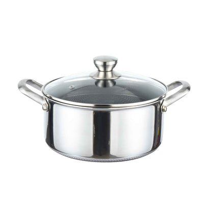 pnc24-Massiv Edelstahl Wabenstruktur Kochtopf Induktion Ø24cm Topf Rostfrei Kratzfest