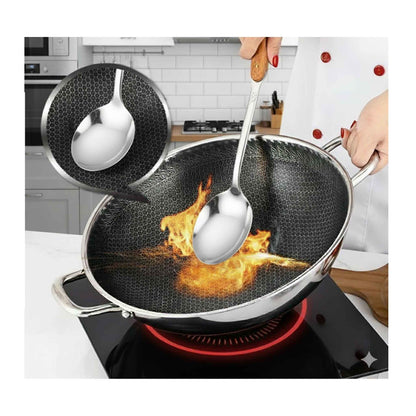 PNC20-Ø20cm Edelstahl Wabenstruktur Kochtopf Induktion Topf Rostfrei Kratzfest