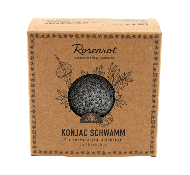 Rosenrot - Bamboo Charcoal Konjac Sponge - Detoxify & Rejuvenate! 🌿🧽