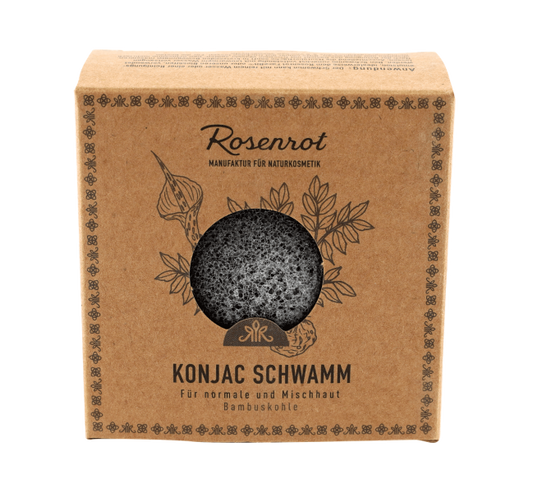 Rosenrot - Bamboo Charcoal Konjac Sponge - Detoxify & Rejuvenate! 🌿🧽
