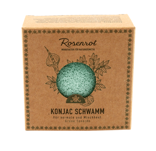 Rosenrot - Konjac Sponge with Green Clay - Revitalize Your Skin 🌿💚