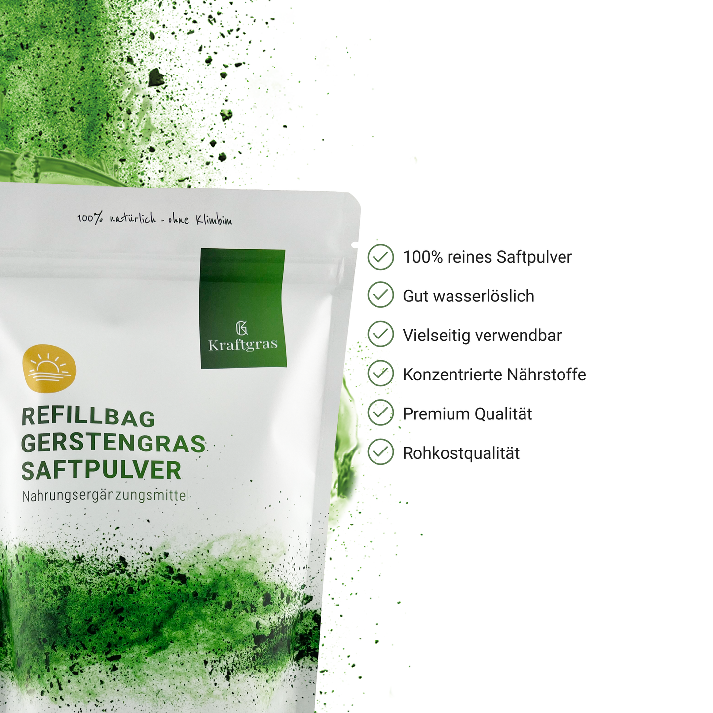 Refill-Bag Gerstengras Saftpulver