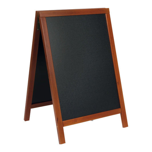 Securit® Holz Kundenstopper Deluxe, 85x55cm, Mahagoni, Outdoor