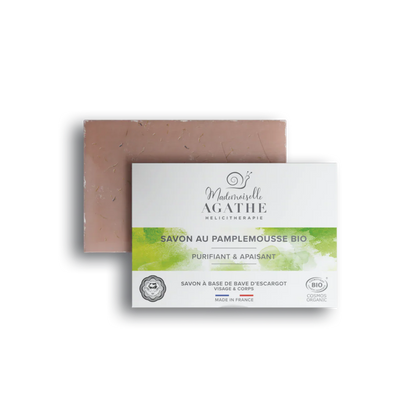 Savon pamplemousse à la bave d'escargot bio - purifiant & apaisant - 100gr - Mademoiselle Agathe