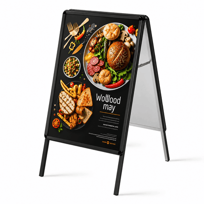 Kundenstopper Alu Classic, Schwarz, Outdoor