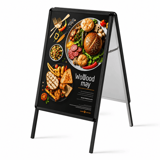 Kundenstopper Alu Classic, Schwarz, Outdoor