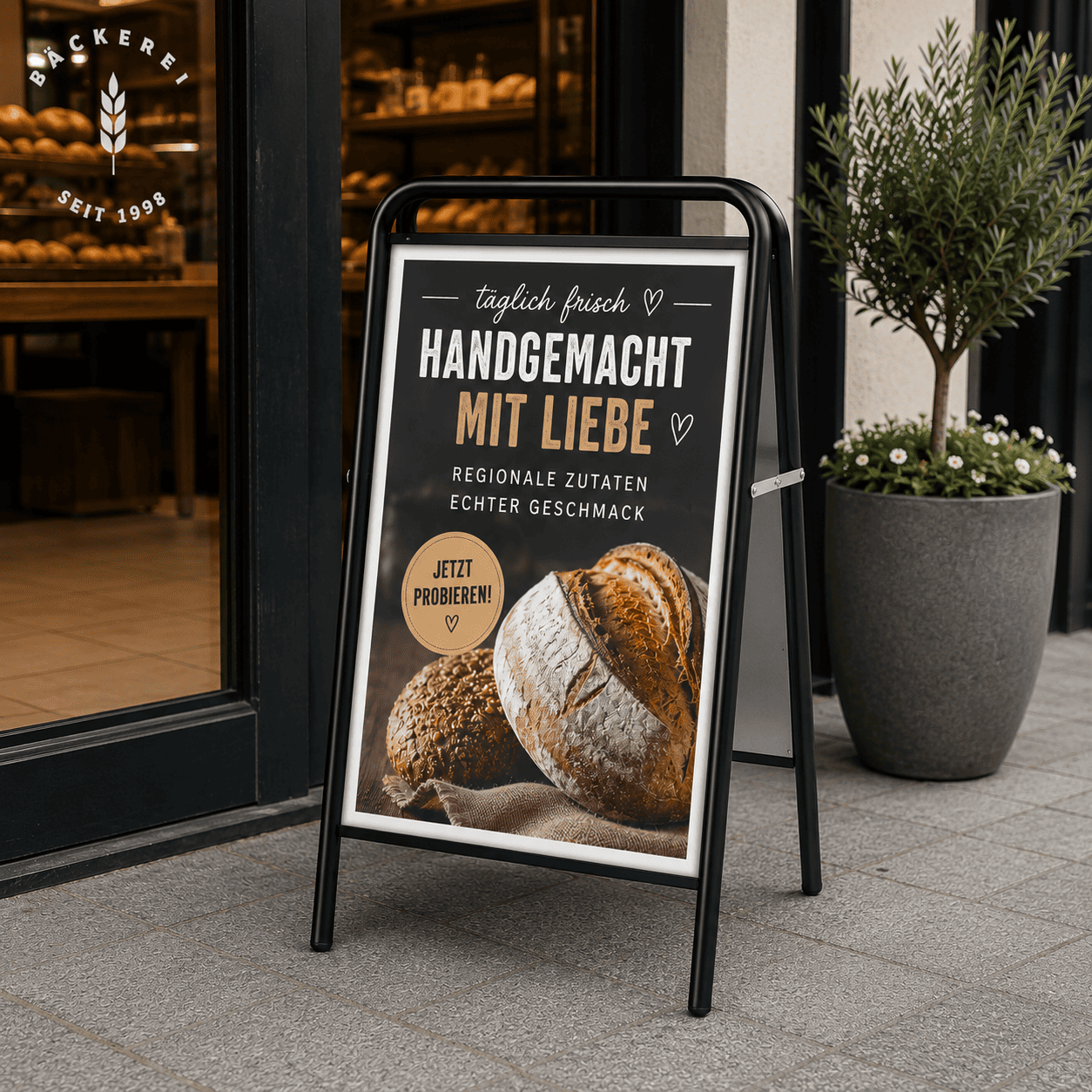 Kundenstopper Stahlrohr Classic, Outdoor