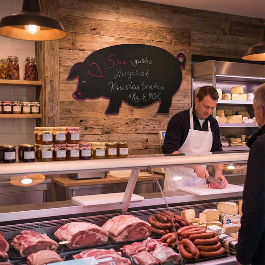 Kreidetafel "Schwein" ohne Rahmen, 92x52cm, Outdoor - Abverkauf / Einzelstücke