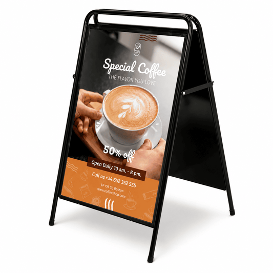 Kundenstopper „Stelo“ DIN A1, Schwarz
