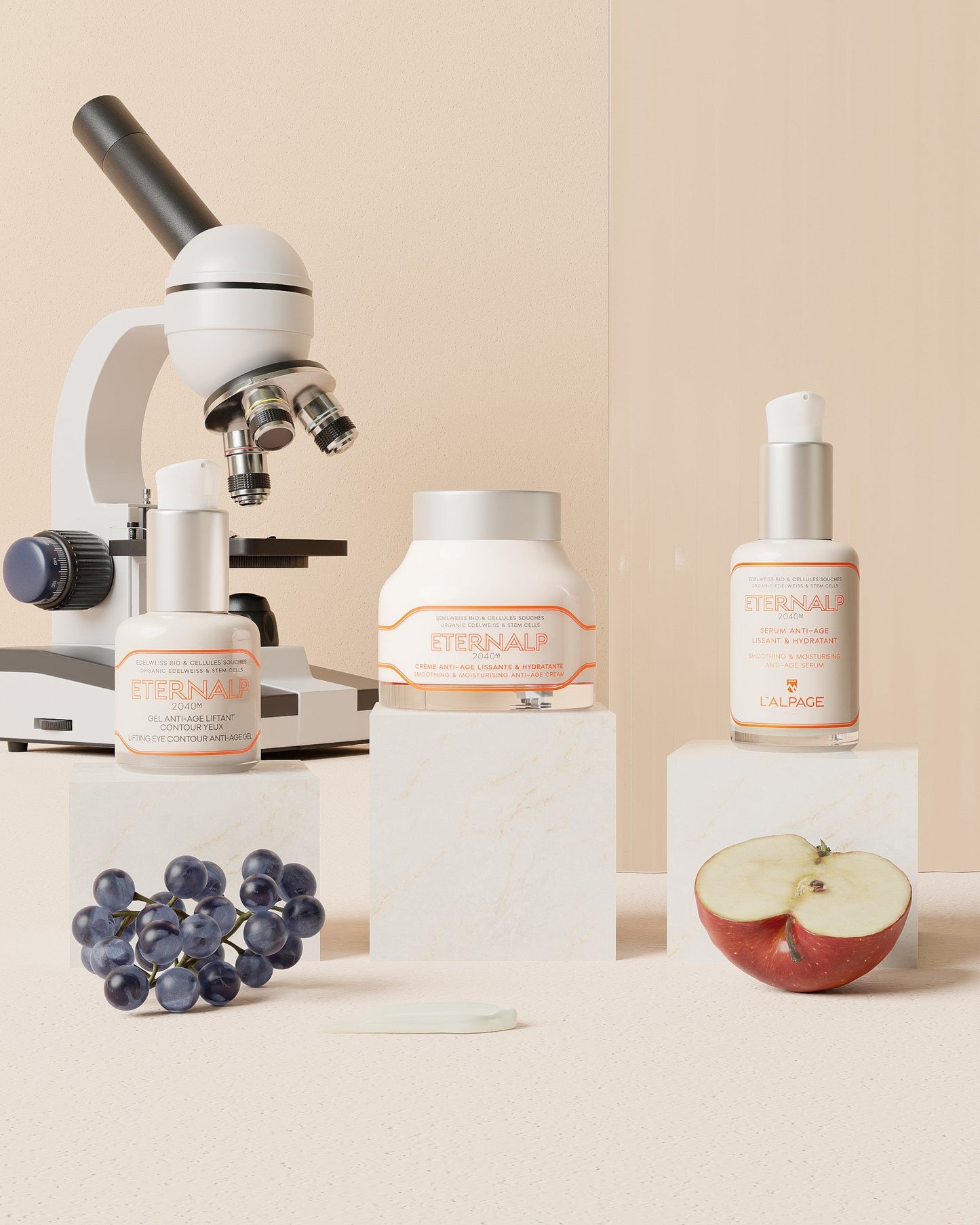 Coffret Cadeau Crème Anti-Age + Sérum Anti-Age + Gel Contour des Yeux Anti-Age ETERNALP 2040m