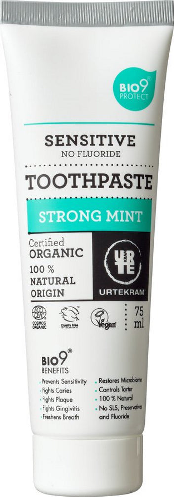 URTEKRAM - Sensitive Toothpaste Strong Mint - Natural Oral Care 🌿🦷