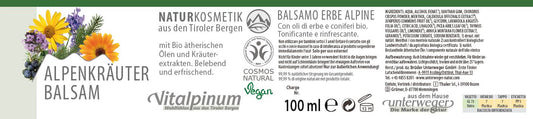 Alpenkräuter Balsam Unterweger – zur Pflege bei Muskelverspannung & Ermüdung