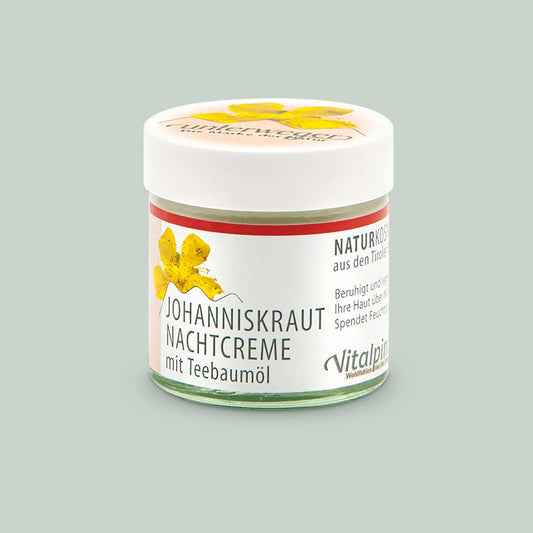 Unterweger Nachtpflege 50ml – regenerierende Gesichtspflege mit Teebaumöl & Bio-Johanniskraut – Naturkosmetik für die Nacht